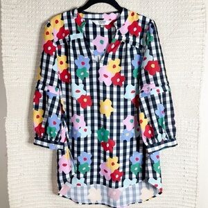 NEW CROSBY BY MOLLIE BURCH crane Tunic in garden gingham size XS